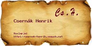 Csernák Henrik névjegykártya
